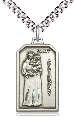 Pewter Saint Anthony Medal Catholic Jewelry Engraved Catholic Saint Jewelry
