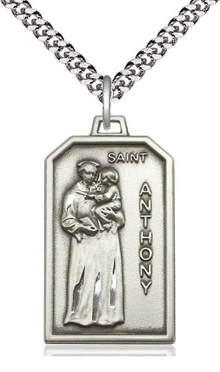Pewter Saint Anthony Medal Catholic Jewelry Engraved Catholic Saint Jewelry