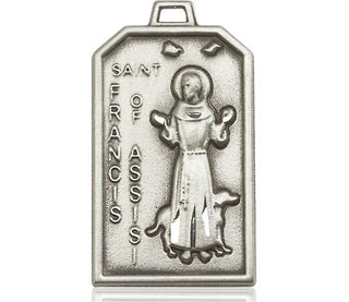 Sterling Silver Saint Francis Medal Catholic Jewelry Engraved Catholic Saint Jewelry