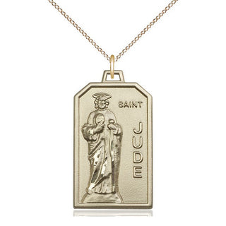 14kt Gold Saint Jude Medal Engraved Catholic Saint Jewelry