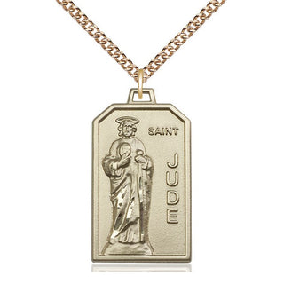 14kt Gold Saint Jude Medal Engraved Catholic Saint Jewelry