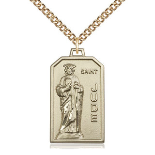 14kt Gold Saint Jude Medal Engraved Catholic Saint Jewelry