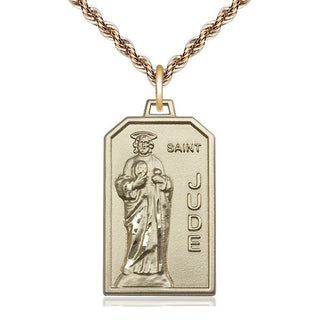 14kt Gold Saint Jude Medal Engraved Catholic Saint Jewelry
