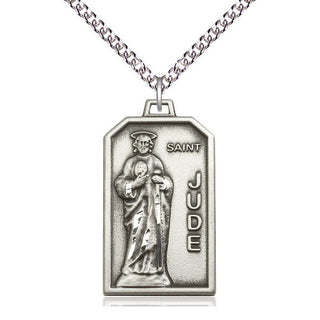 Sterling Silver Saint Jude Medal Catholic Jewelry Engraved Catholic Saint Jewelry