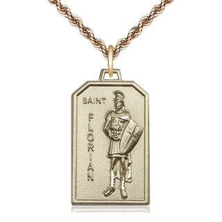14kt Gold Filled Saint Florian Medal Catholic Jewelry Engraved Catholic Saint Jewelry