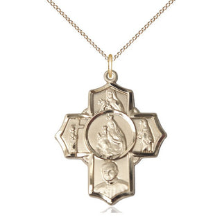 14kt Gold Carmelite 5-Way Medal