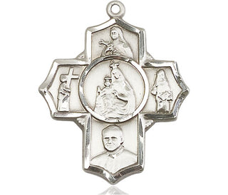 Sterling Silver Carmelite 5-Way Medal