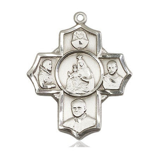 Sterling Silver Polish 5-Way Medal Catholic Jewelry