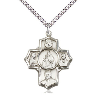 Sterling Silver Polish 5-Way Medal Catholic Jewelry