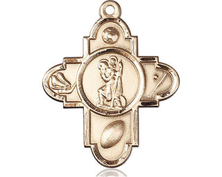 14kt Gold Filled Saint Christopher 5-Way Medal