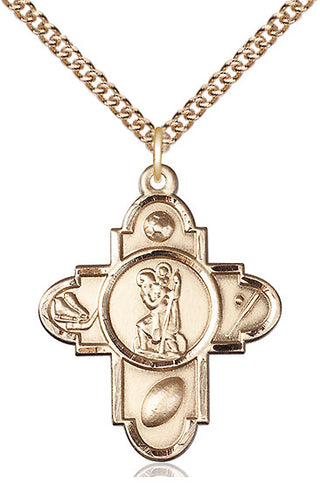 14kt Gold Saint Christopher 5-Way Medal