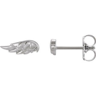14K White Angel Wing Earrings  