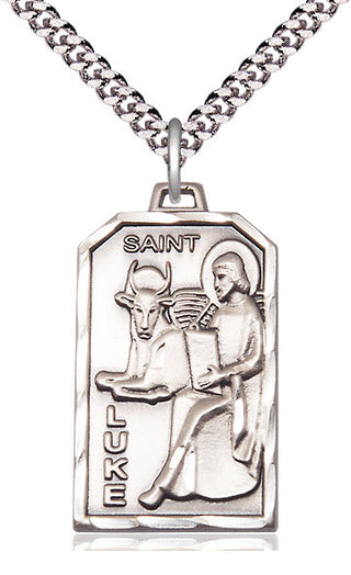 Sterling Silver Saint Luke the Apostle Medal Catholic Jewelry