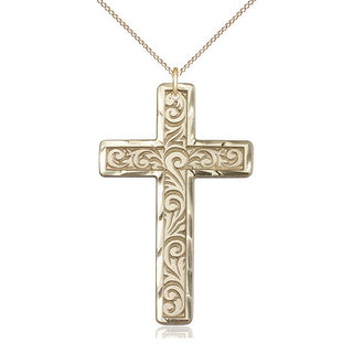 14kt Gold Knurled Cross Medal