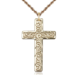 14kt Gold Knurled Cross Medal