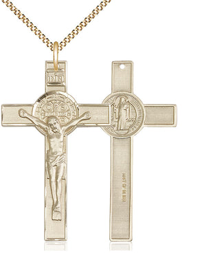 14kt Gold Filled Saint Benedict Crucifix Medal Catholic Jewelry