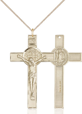 14kt Gold Saint Benedict Crucifix Medal