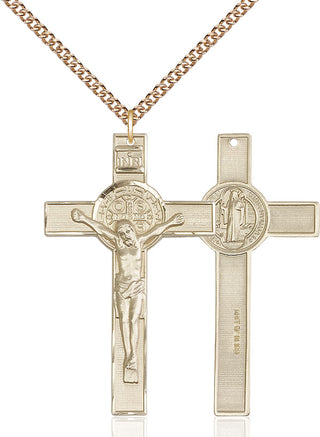 14kt Gold Saint Benedict Crucifix Medal