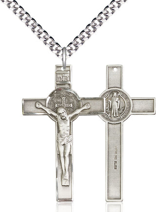 Pewter Saint Benedict Crucifix Medal Catholic Jewelry
