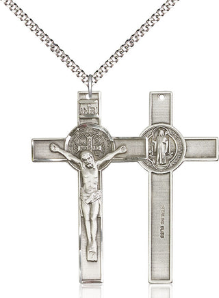 Pewter Saint Benedict Crucifix Medal Catholic Jewelry
