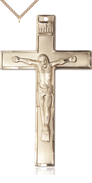 14kt Gold Crucifix Medal