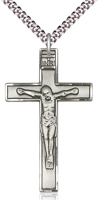 Sterling Silver Crucifix Medal Catholic Jewelry