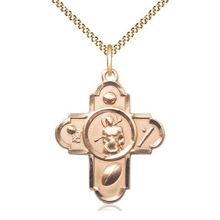 14kt Gold Filled 5-Way St Sebastian Medal Catholic Jewelry