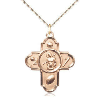 14kt Gold Filled 5-Way St Sebastian Medal Catholic Jewelry