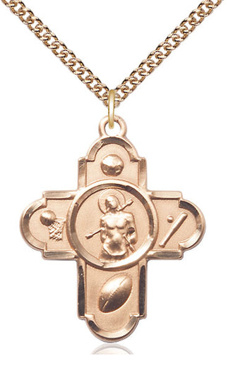 14kt Gold Filled 5-Way St Sebastian Medal Catholic Jewelry