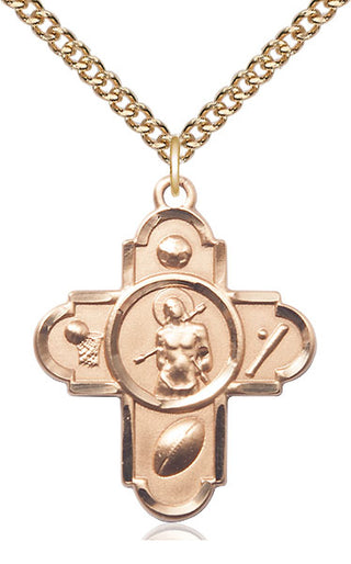 14kt Gold 5-Way St Sebastian Medal