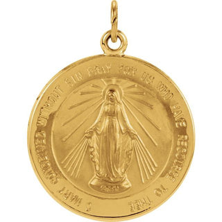 14K Yellow 20 mm Miraculous Medal