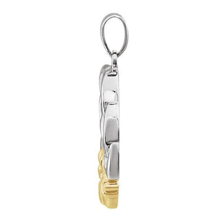 14K White/Yellow Claddagh Pendant 