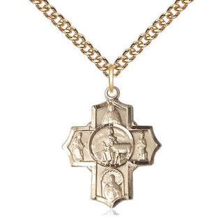14kt Gold Filled 5-Way Special Needs Medal Religious Jewelry