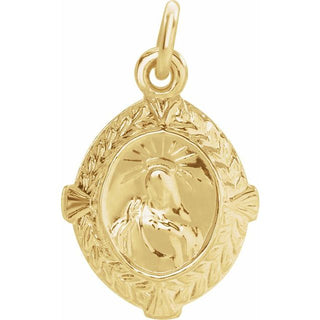 14K Yellow Sacred Heart of Jesus Medal