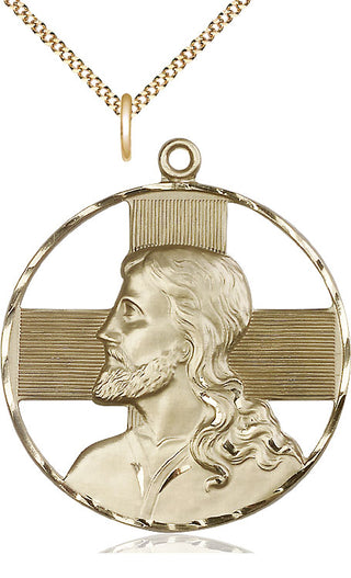 14kt Gold Filled Christ Profile Medal Catholic Jewelry