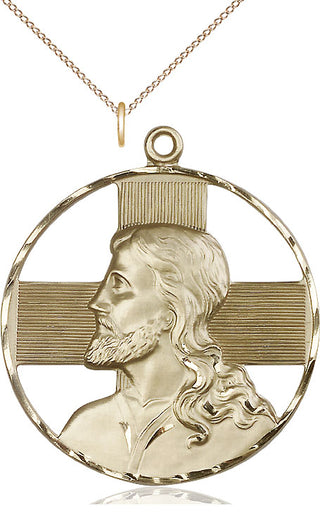 14kt Gold Filled Christ Profile Medal Catholic Jewelry