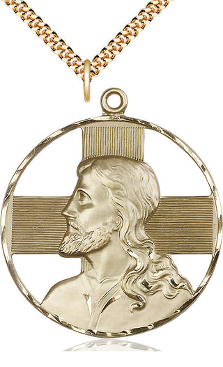 14kt Gold Filled Christ Profile Medal Catholic Jewelry