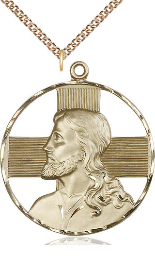 14kt Gold Filled Christ Profile Medal Catholic Jewelry