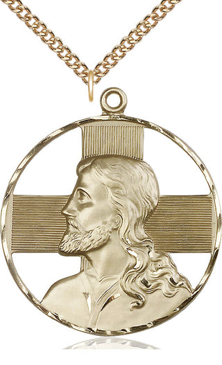 14kt Gold Filled Christ Profile Medal Catholic Jewelry