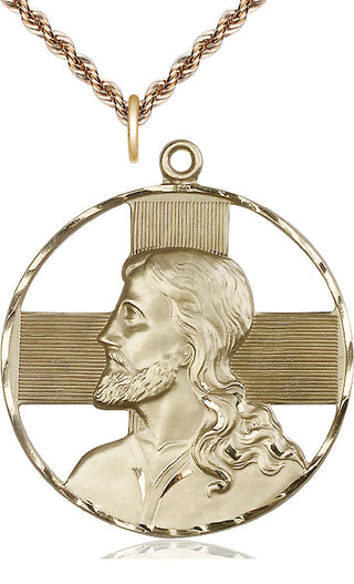 14kt Gold Filled Christ Profile Medal Catholic Jewelry