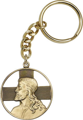 Gold Oxide Christ Keychain