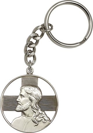 Silver Oxide Christ Keychain