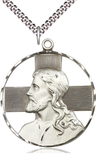 Sterling Silver Christ Profile Medal Catholic Jewelry
