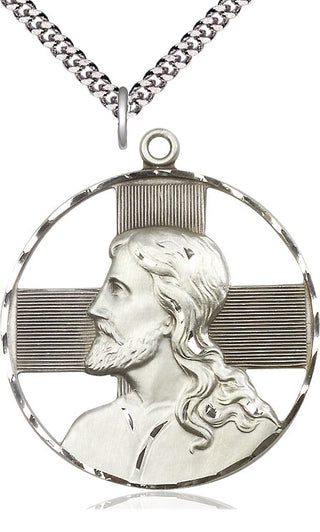 Sterling Silver Christ Profile Medal Catholic Jewelry