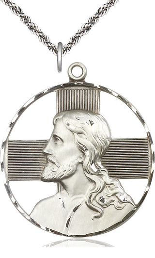 Sterling Silver Christ Profile Medal Catholic Jewelry