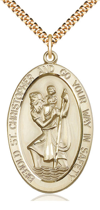 14kt Gold Filled Saint Christopher Medal Catholic Jewelry
