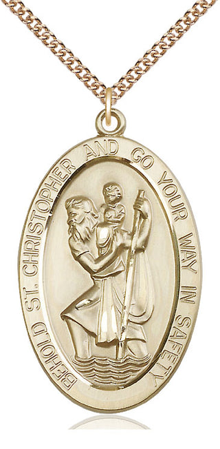 14kt Gold Filled Saint Christopher Medal Catholic Jewelry