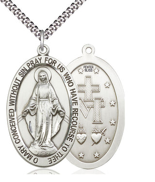 Pewter Miraculous Medal Catholic Jewelry