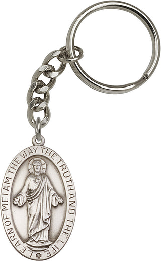 Silver Oxide Scapular Keychain