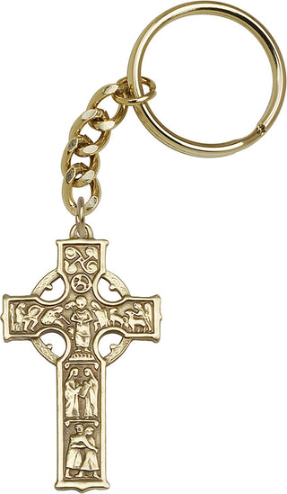 Gold Oxide Celtic Cross Keychain